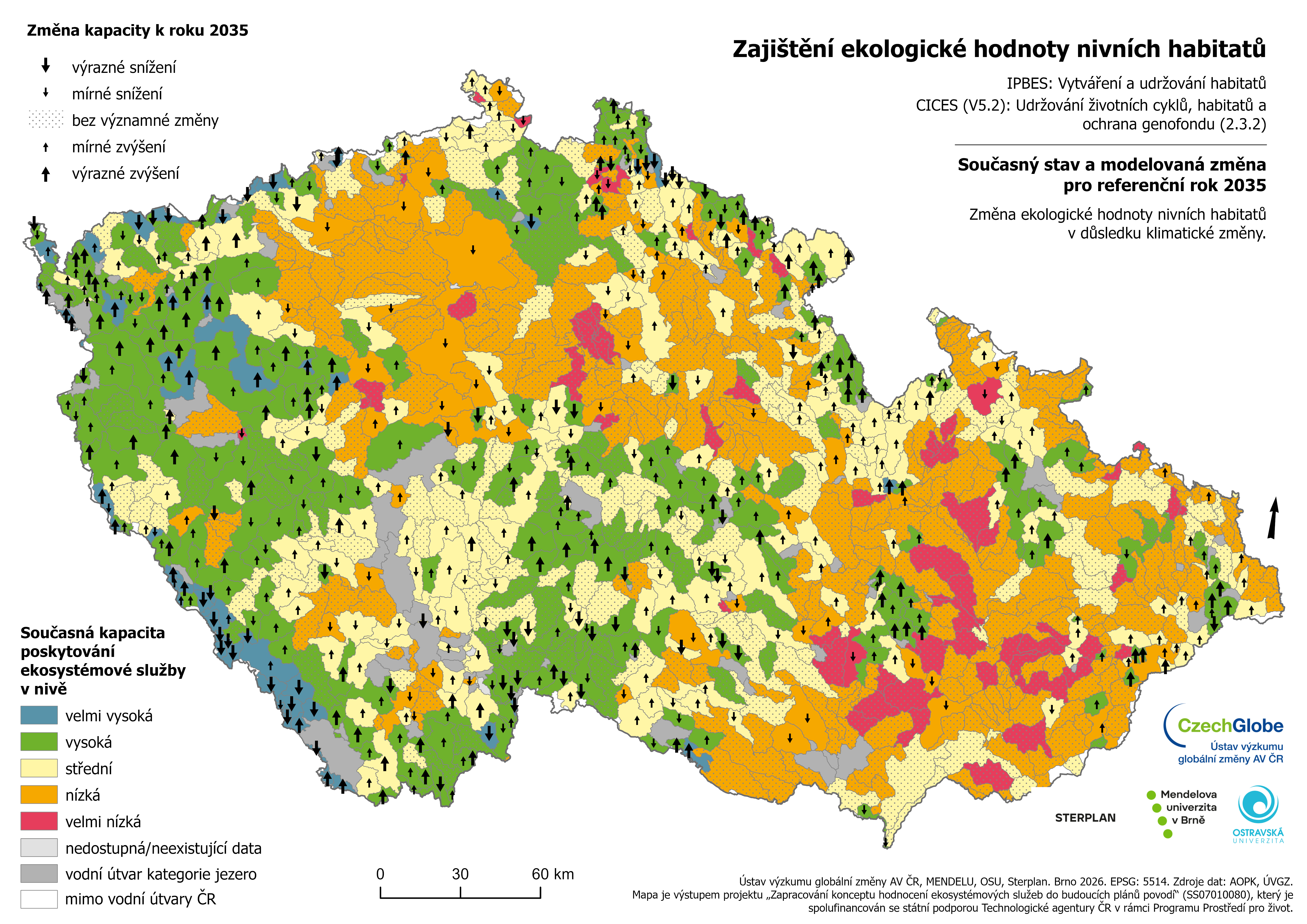 12n-K-35 - Ekologická hodnota habitatů v nivě (2035), porovnání se současným stavem